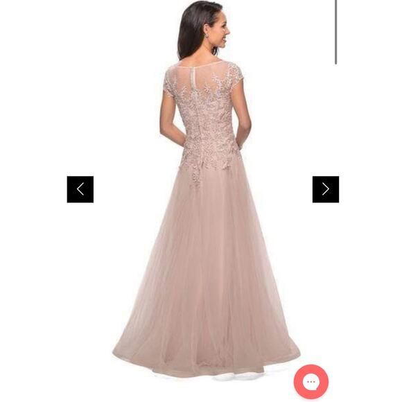 La Femme - 26893 Embroidered Lace Bateau A-line Dress Size 16 NWOT - Picture 4 of 9